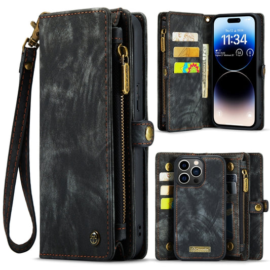 For iPhone 15 Pro Max CaseMe 008 Detachable Multifunctional Leather Phone Case(Black) by CaseMe