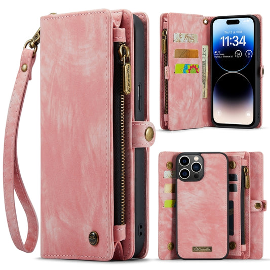 For iPhone 15 Pro Max CaseMe 008 Detachable Multifunctional Leather Phone Case(Pink) by CaseMe