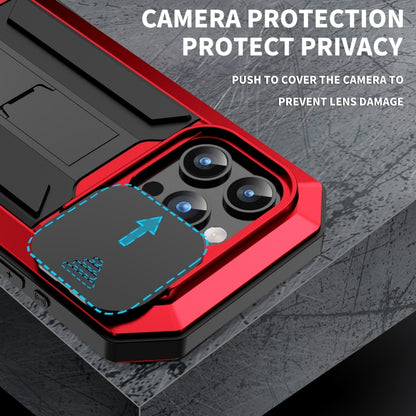 For iPhone 15 Pro Max R-JUST Sliding Camera IP54 Life Waterproof Holder Phone Case(Red) by R-JUST