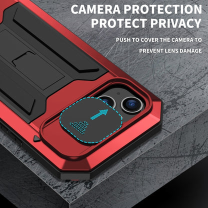 For iPhone 15 R-JUST Sliding Camera IP54 Life Waterproof Holder Phone Case(Red) by R-JUST