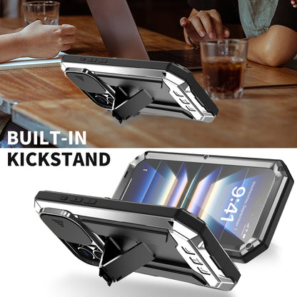 For iPhone 16 Plus R-JUST Sliding Camera IP54 Life Waterproof Holder Phone Case(Silver) by R-JUST