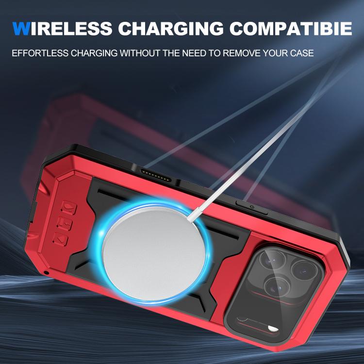 For iPhone 17 Pro Max R-JUST Sliding Camera IP54 Life Waterproof Holder Phone Case(Red) by R-JUST