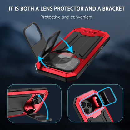 For iPhone 17 Pro Max R-JUST Sliding Camera IP54 Life Waterproof Holder Phone Case(Red) by R-JUST