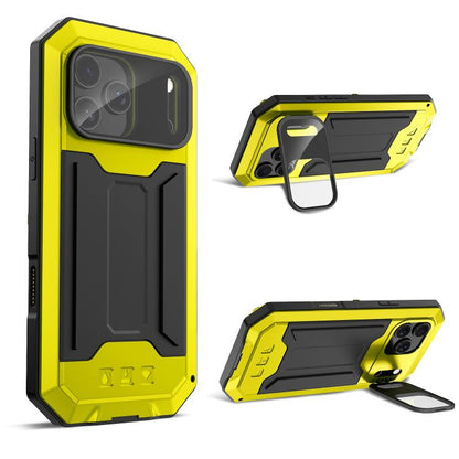 For iPhone 17 Pro Max R-JUST Sliding Camera IP54 Life Waterproof Holder Phone Case(Yellow) by R-JUST