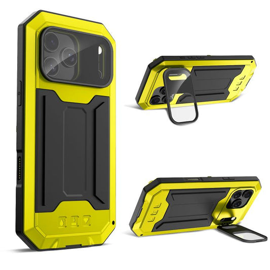 For iPhone 17 Pro Max R-JUST Sliding Camera IP54 Life Waterproof Holder Phone Case(Yellow) by R-JUST