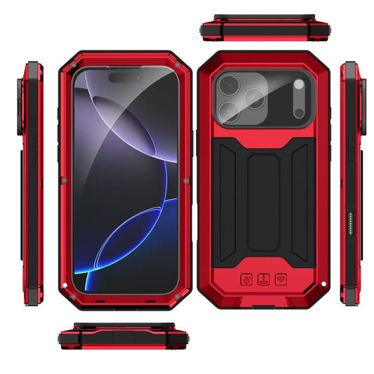 For iPhone 17 Pro R-JUST Sliding Camera IP54 Life Waterproof Holder Phone Case(Red) by R-JUST
