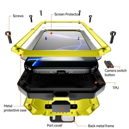 For iPhone 17 Pro R-JUST Sliding Camera IP54 Life Waterproof Holder Phone Case(Yellow) by R-JUST