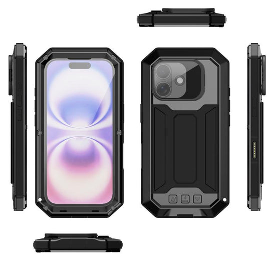 For iPhone 17 R-JUST Sliding Camera IP54 Life Waterproof Holder Phone Case(Black) by R-JUST