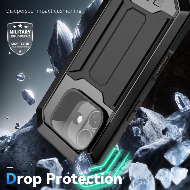 For iPhone 17 R-JUST Sliding Camera IP54 Life Waterproof Holder Phone Case(Black) by R-JUST