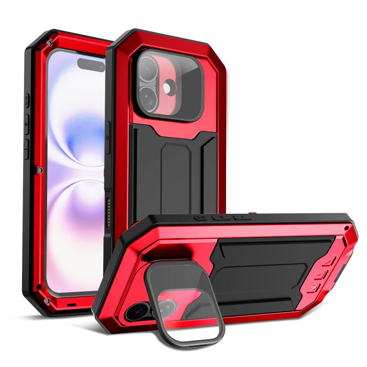 For iPhone 17 R-JUST Sliding Camera IP54 Life Waterproof Holder Phone Case(Red) by R-JUST