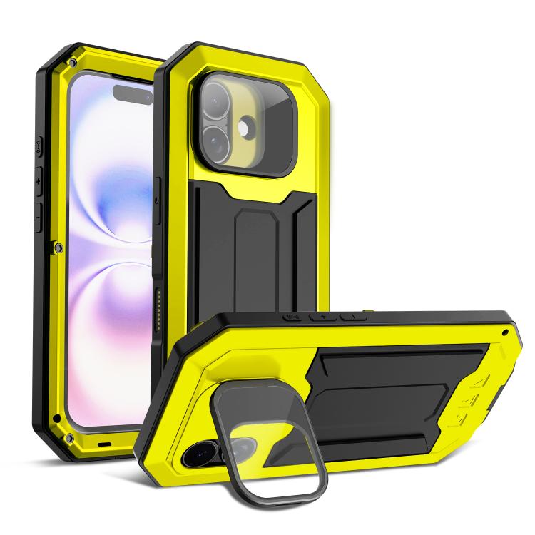 For iPhone 17 R-JUST Sliding Camera IP54 Life Waterproof Holder Phone Case(Yellow) by R-JUST