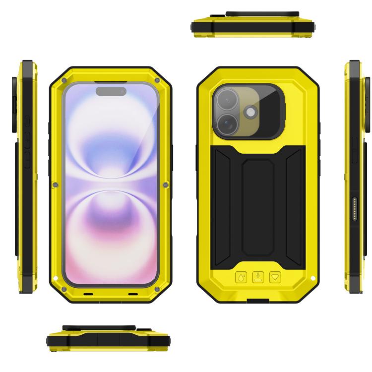 For iPhone 17 R-JUST Sliding Camera IP54 Life Waterproof Holder Phone Case(Yellow) by R-JUST