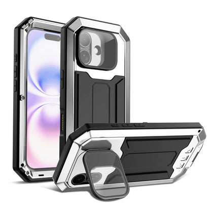 For iPhone 17 R-JUST Sliding Camera IP54 Life Waterproof Holder Phone Case(Silver) by R-JUST