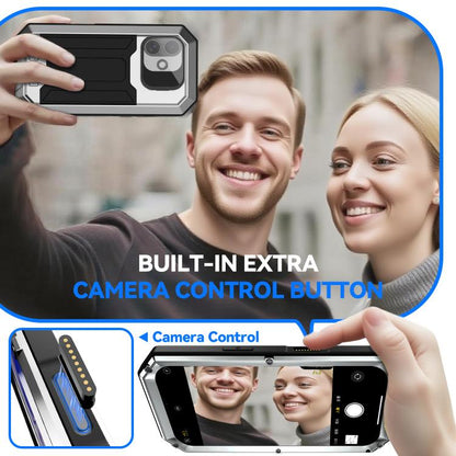 For iPhone 17 R-JUST Sliding Camera IP54 Life Waterproof Holder Phone Case(Silver) by R-JUST