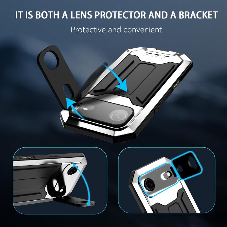 For iPhone Air R-JUST Sliding Camera IP54 Life Waterproof Holder Phone Case(Silver) by R-JUST