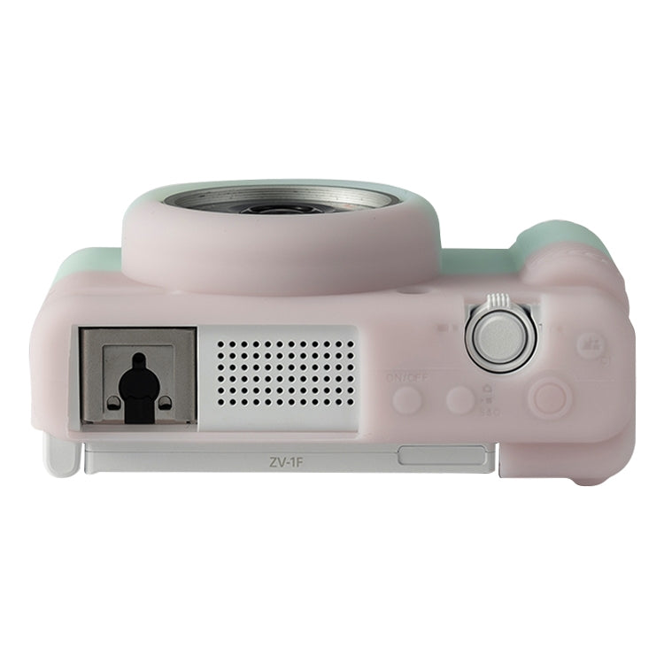 For Sony ZV-1F / ZV1 M2 Soft Silicone Protective Case(Jello Pink Green) by bashfashion