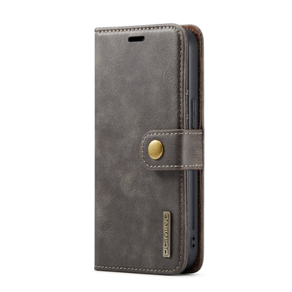 For iPhone 15 DG.MING Crazy Horse Texture Detachable Magnetic Leather Phone Case(Grey) by DG.MING