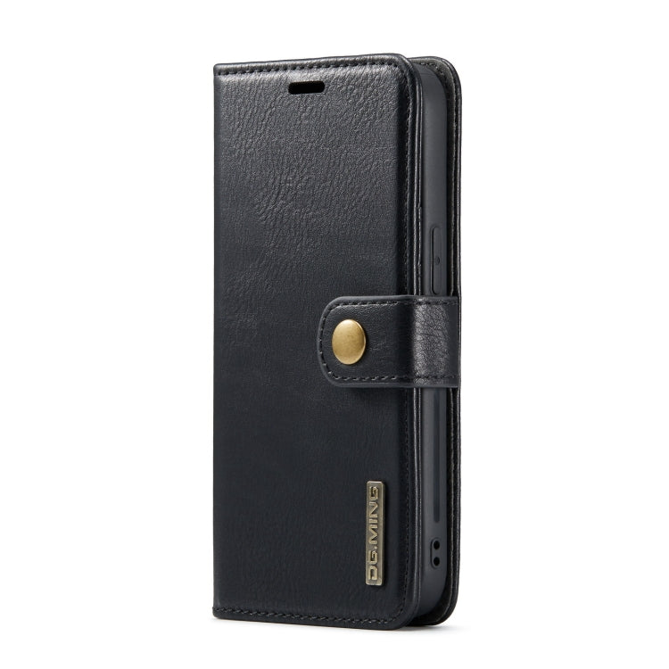 For iPhone 15 DG.MING Crazy Horse Texture Detachable Magnetic Leather Phone Case(Black) by DG.MING