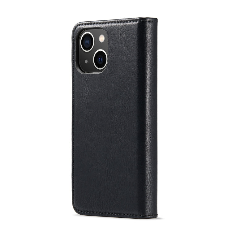 For iPhone 15 DG.MING Crazy Horse Texture Detachable Magnetic Leather Phone Case(Black) by DG.MING