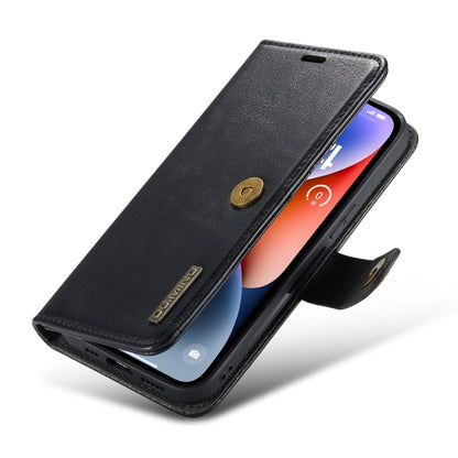 For iPhone 15 DG.MING Crazy Horse Texture Detachable Magnetic Leather Phone Case(Black) by DG.MING