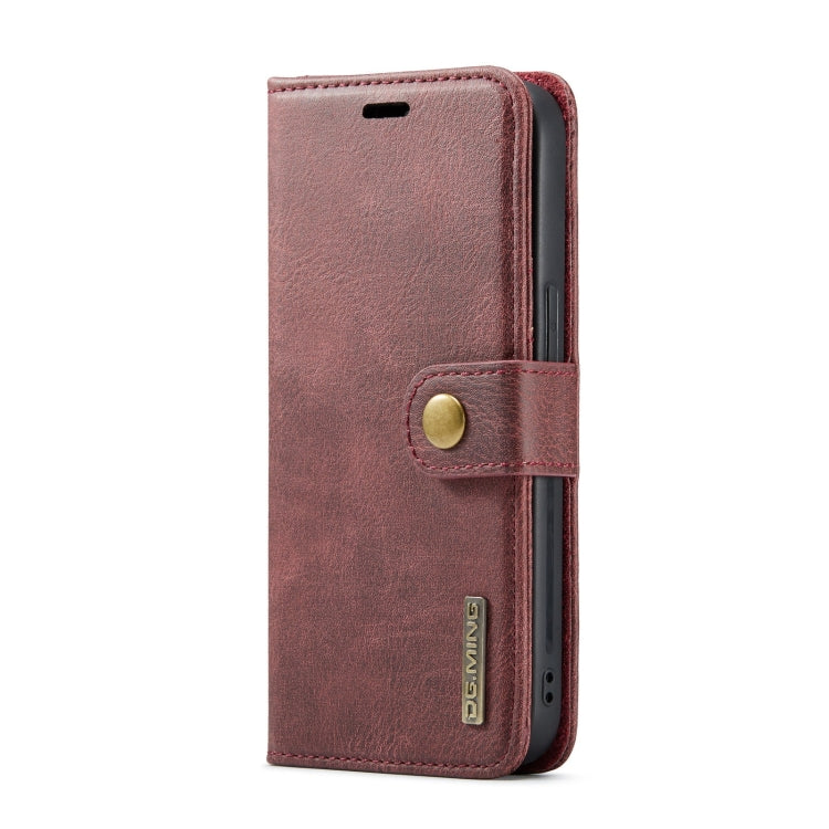 For iPhone 15 Plus DG.MING Crazy Horse Texture Detachable Magnetic Leather Phone Case(Red) by DG.MING