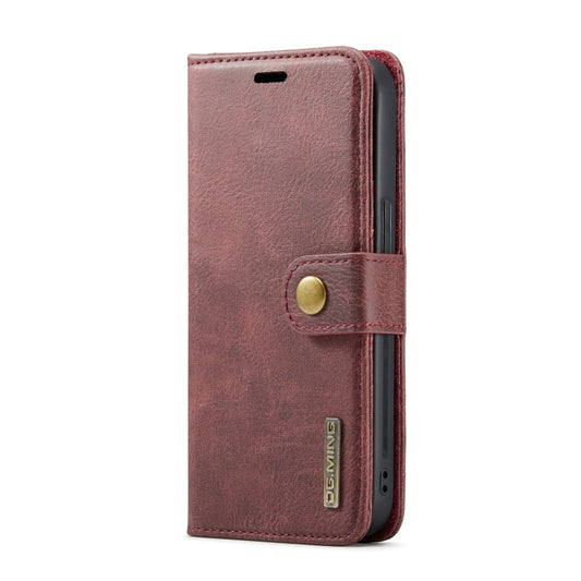 For iPhone 15 Plus DG.MING Crazy Horse Texture Detachable Magnetic Leather Phone Case(Red) by DG.MING