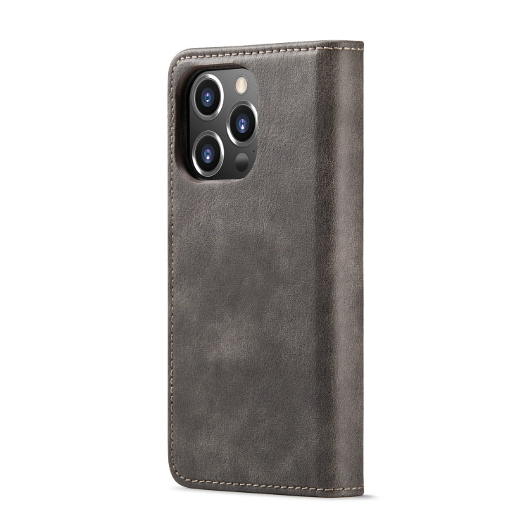 For iPhone 15 Pro DG.MING Crazy Horse Texture Detachable Magnetic Leather Phone Case(Grey) by DG.MING