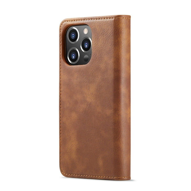 For iPhone 15 Pro DG.MING Crazy Horse Texture Detachable Magnetic Leather Phone Case(Brown) by DG.MING