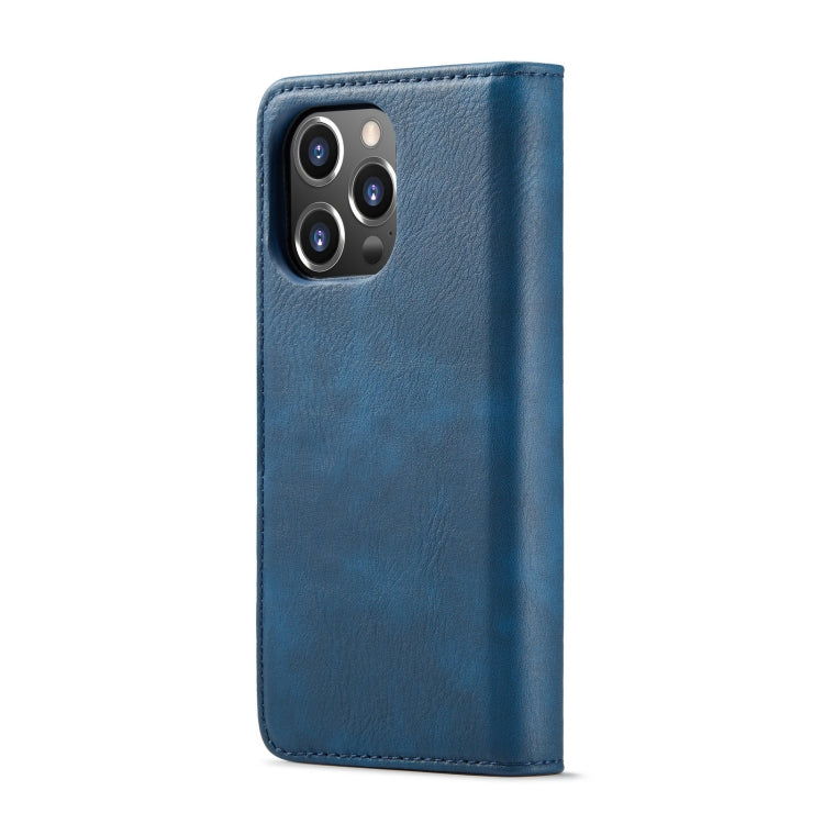 For iPhone 15 Pro DG.MING Crazy Horse Texture Detachable Magnetic Leather Phone Case(Blue) by DG.MING