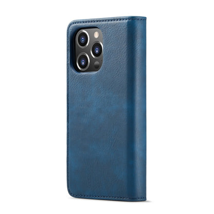 For iPhone 15 Pro DG.MING Crazy Horse Texture Detachable Magnetic Leather Phone Case(Blue) by DG.MING