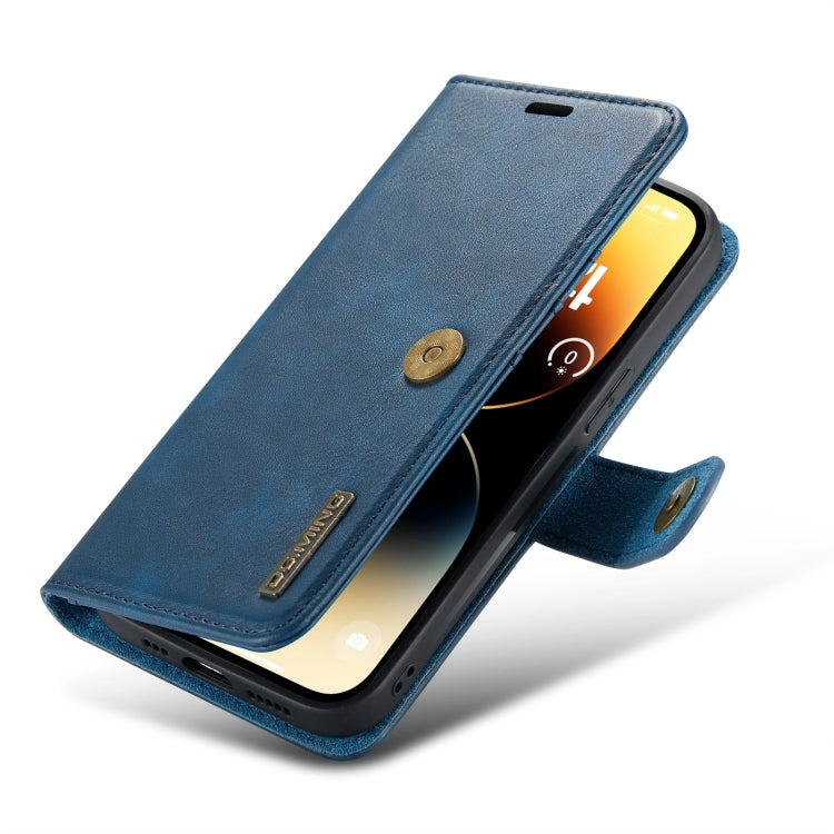 For iPhone 15 Pro DG.MING Crazy Horse Texture Detachable Magnetic Leather Phone Case(Blue) by DG.MING