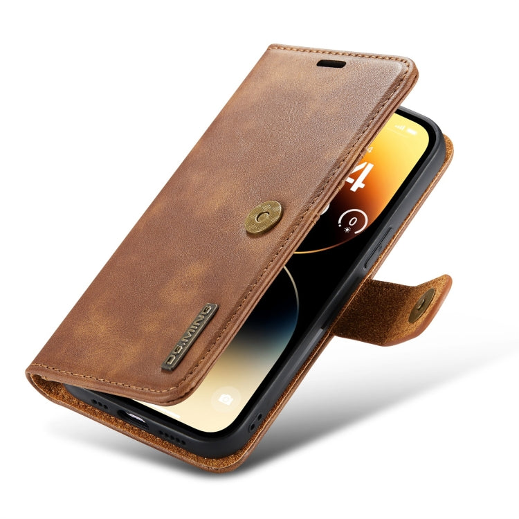 For iPhone 15 Pro Max DG.MING Crazy Horse Texture Detachable Magnetic Leather Phone Case(Brown) by DG.MING