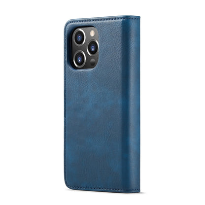 For iPhone 15 Pro Max DG.MING Crazy Horse Texture Detachable Magnetic Leather Phone Case(Blue) by DG.MING