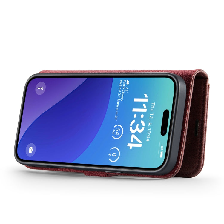 For iPhone 16 Pro Max DG.MING Crazy Horse Texture Detachable Magnetic Leather Phone Case(Red) by DG.MING