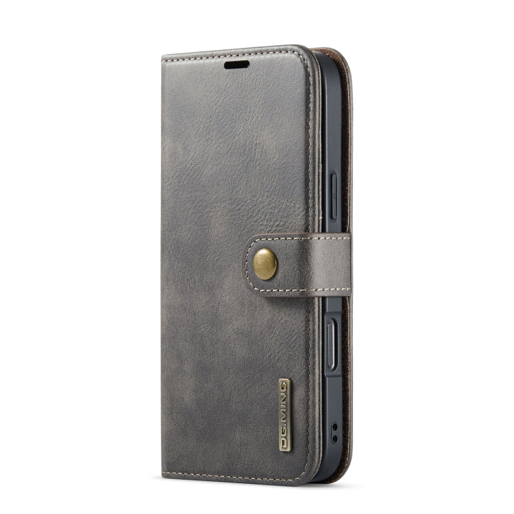 For iPhone 16 Pro Max DG.MING Crazy Horse Texture Detachable Magnetic Leather Phone Case(Grey) by DG.MING