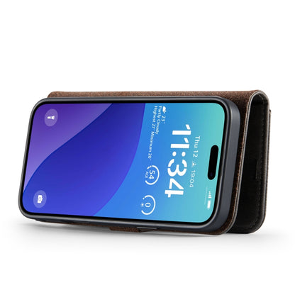 For iPhone 16 Pro Max DG.MING Crazy Horse Texture Detachable Magnetic Leather Phone Case(Grey) by DG.MING