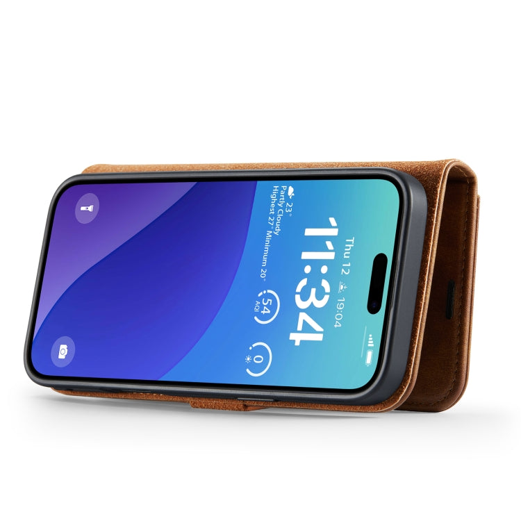 For iPhone 16 Pro Max DG.MING Crazy Horse Texture Detachable Magnetic Leather Phone Case(Brown) by DG.MING