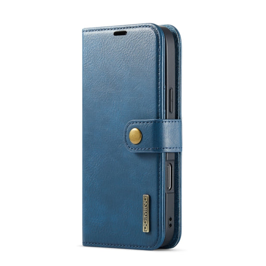 For iPhone 16 Pro DG.MING Crazy Horse Texture Detachable Magnetic Leather Phone Case(Blue) by DG.MING
