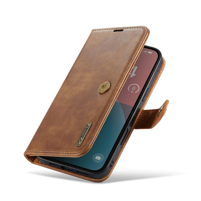 For iPhone 16 Plus DG.MING Crazy Horse Texture Detachable Magnetic Leather Phone Case(Brown) by DG.MING