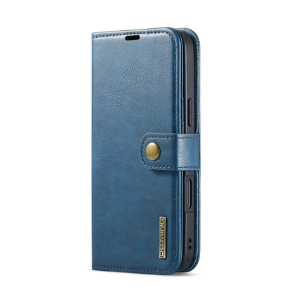 For iPhone 16 Plus DG.MING Crazy Horse Texture Detachable Magnetic Leather Phone Case(Blue) by DG.MING