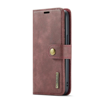 For iPhone 16e DG.MING Crazy Horse Texture Detachable Magnetic Leather Phone Case(Red) by DG.MING