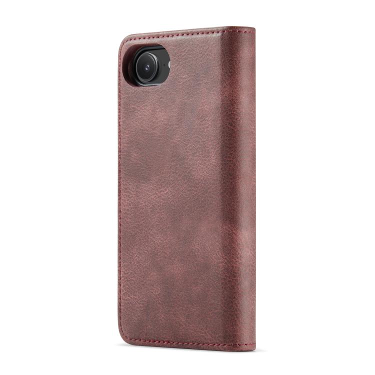 For iPhone 16e DG.MING Crazy Horse Texture Detachable Magnetic Leather Phone Case(Red) by DG.MING