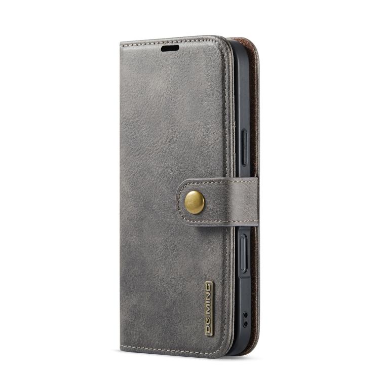 For iPhone 17 DG.MING Crazy Horse Texture Detachable Magnetic Leather Phone Case(Grey) by DG.MING