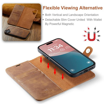 For iPhone 17 DG.MING Crazy Horse Texture Detachable Magnetic Leather Phone Case(Brown) by DG.MING