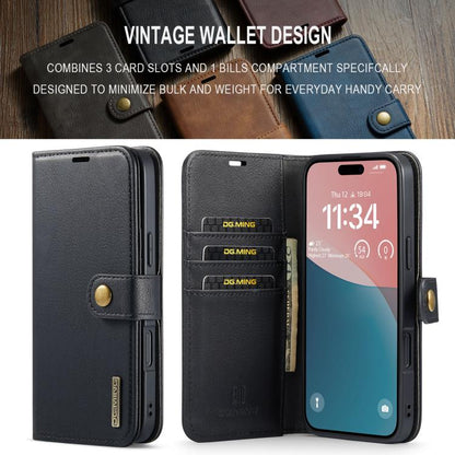 For iPhone 17 DG.MING Crazy Horse Texture Detachable Magnetic Leather Phone Case(Black) by DG.MING