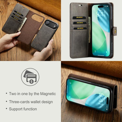 For iPhone Air DG.MING Crazy Horse Texture Detachable Magnetic Leather Phone Case(Grey) by DG.MING