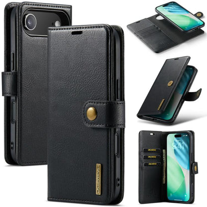 For iPhone Air DG.MING Crazy Horse Texture Detachable Magnetic Leather Phone Case(Black) by DG.MING