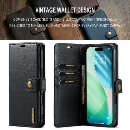 For iPhone Air DG.MING Crazy Horse Texture Detachable Magnetic Leather Phone Case(Black) by DG.MING