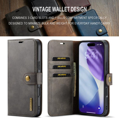 For iPhone 17 Pro Max DG.MING Crazy Horse Texture Detachable Magnetic Leather Phone Case(Grey) by DG.MING