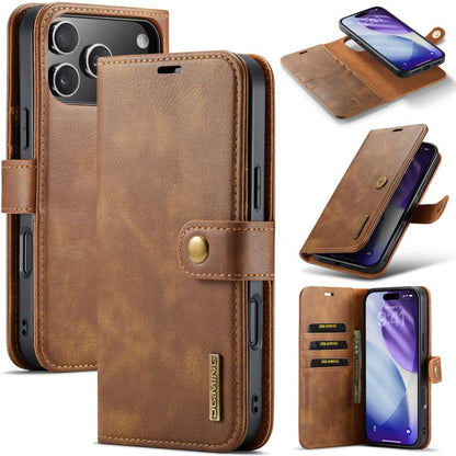 For iPhone 17 Pro Max DG.MING Crazy Horse Texture Detachable Magnetic Leather Phone Case(Brown) by DG.MING